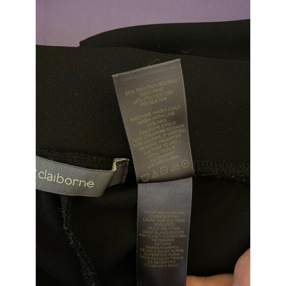 Liz Claiborne Women's Black Wide Leg Pants 1X Stretch Blend Polyester - Picture 5 of 5